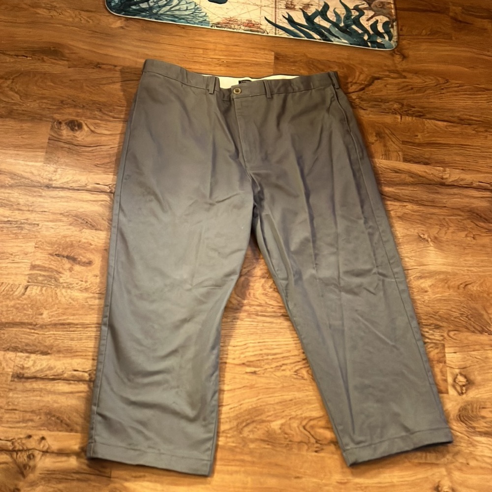 Lands End size 42 grey flat front khaki men’s pants